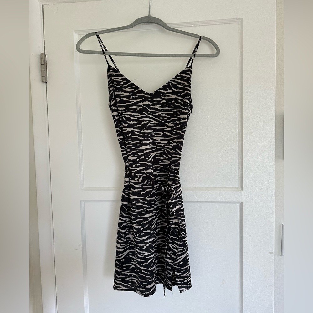 Abercrombie satin zebra print mini dress